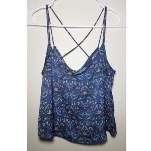 NWT|Aeropostale Silky Cross Back Floral Tank Top, SMALL